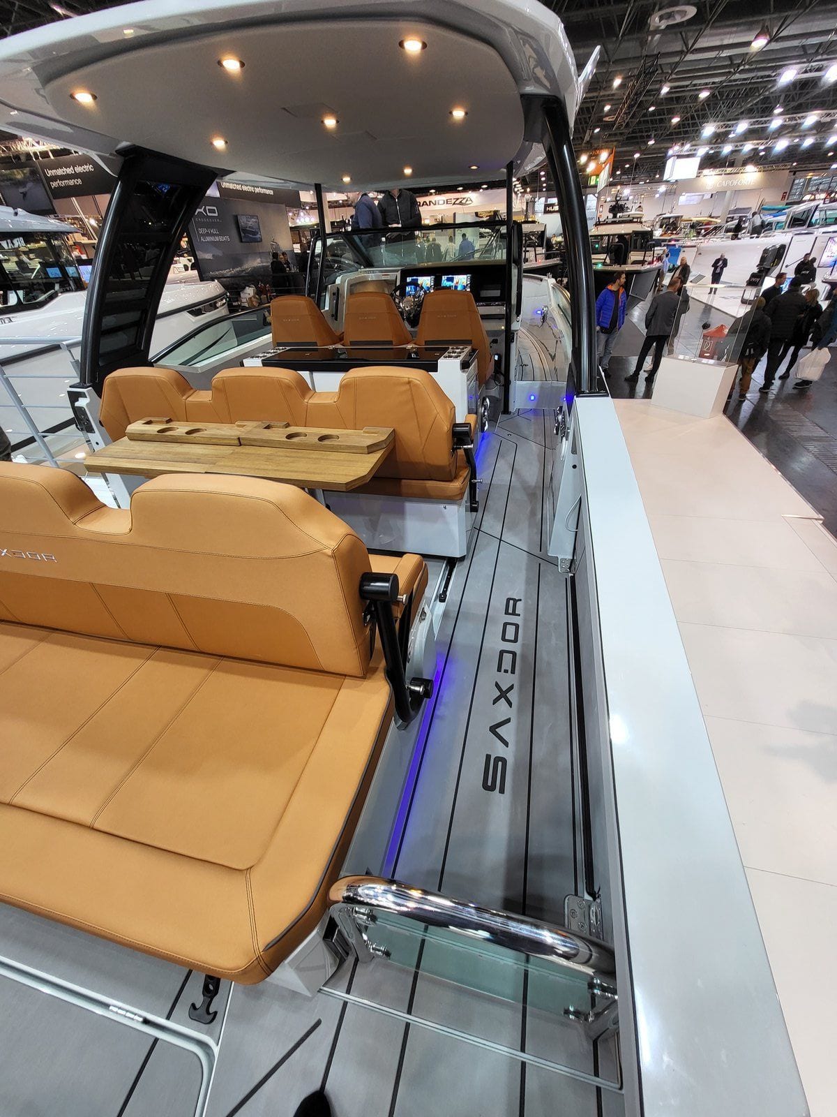 Saxdor 320 GTO 2021 aft deck upholstery